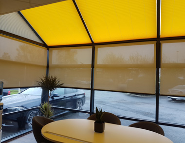 Pleated Blinds in Sunshine Color